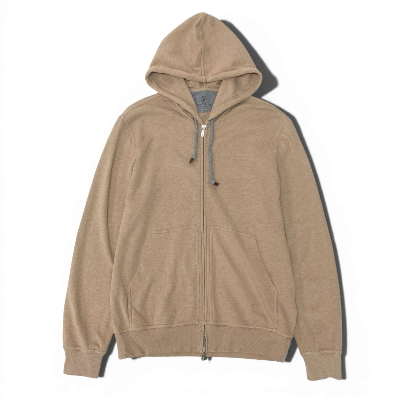 42b27 BRUNELLO CUCINELLI ブルネロクチネリ ダブルジップ コットンパーカー サイズXS ベージュ メンズ 男性用 トップスk02i