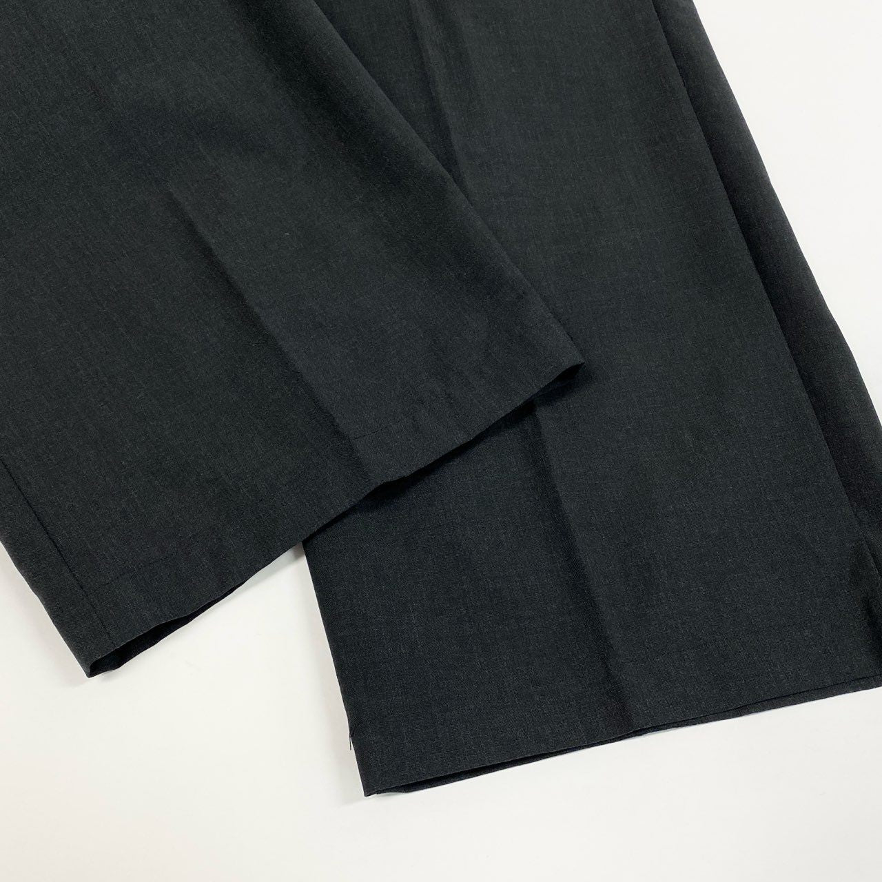 67b3 PRADA プラダ ウールスラックス ボトムパンツ 三角ロゴ 46サイズ ダークグレー ウール00％ メンズo07t