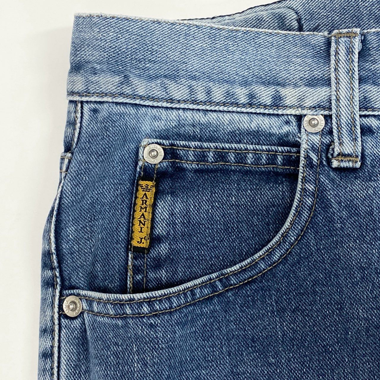 1j27 ARMANI JEANS アルマーニジーンズ 90’s デニムパンツ ジーンズ ストレート イタリア製 33サイズ ブルー メンズu02t