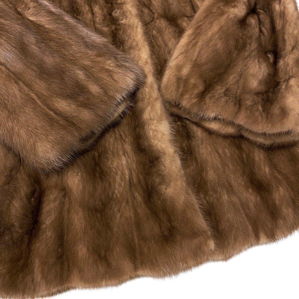 53i24 SOLMAR パステルミンク ファーコート サイズF 茶系 本毛皮 Pastel Mink Fur Coat リアルファー ナチュラルミンクt18r