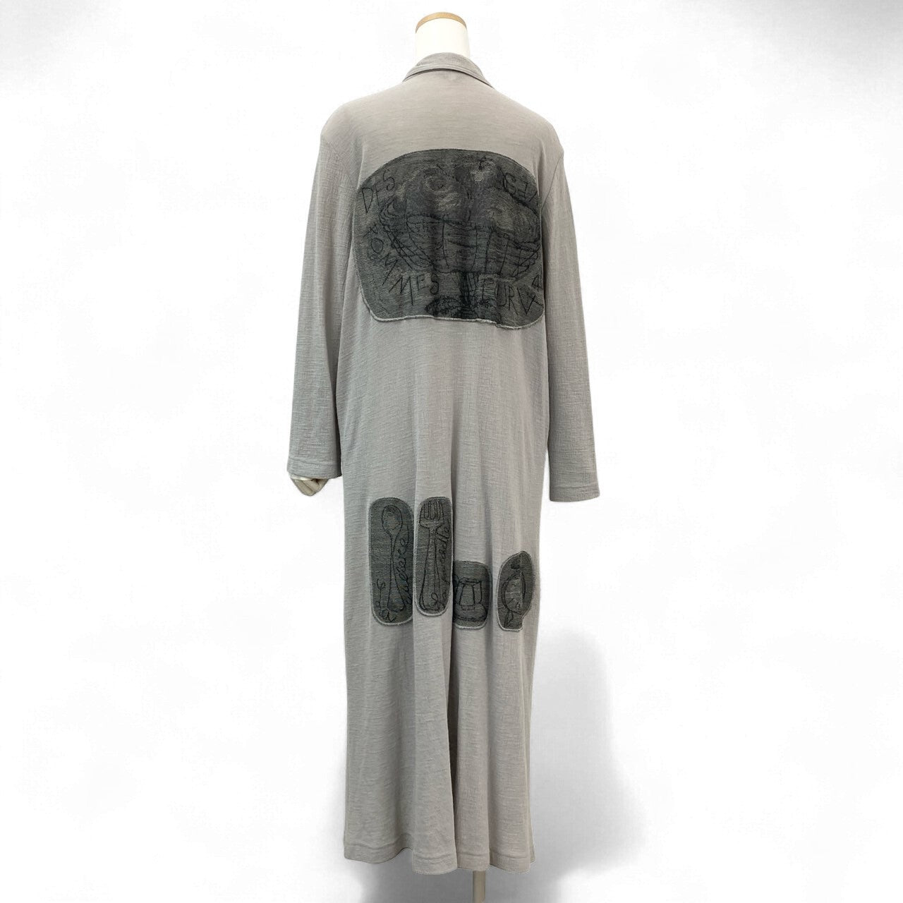 67k20 TOKUKO 1er VOL トクコプルミエヴォル ロングカーディガン 羽織り ワンピース ウール混 9 グレー系 レディースu02t