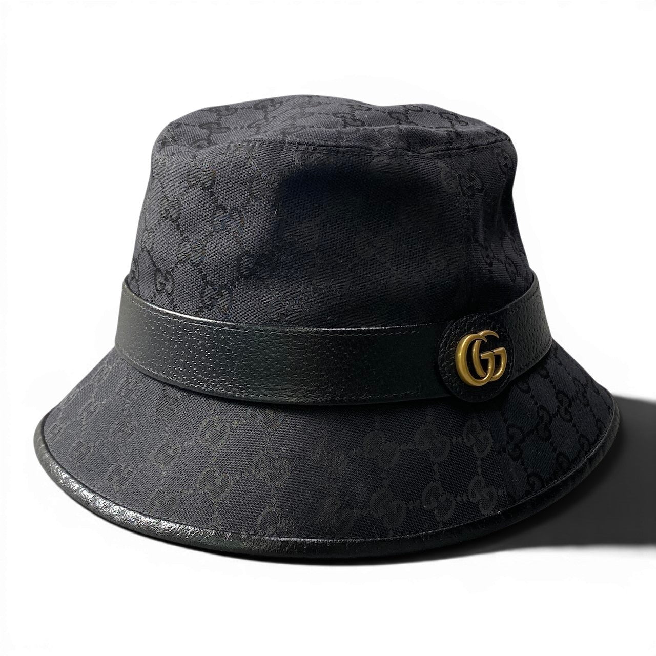 g11 GUCCI グッチ GGキャンバス フェドラ バケットハット GG Canvas Fedora Bucket Hat L 59cm ブラック 帽子
