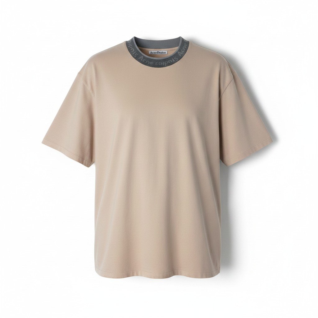 Mf24 Acne Studios アクネストゥディオス ロゴカラー 半袖Tシャツプルオーバー BL282 サイズL クリームベージュ メンズo07t