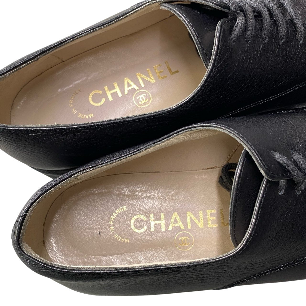 2b5〇 Chanel Coco Mark leather shoes size37 k02i