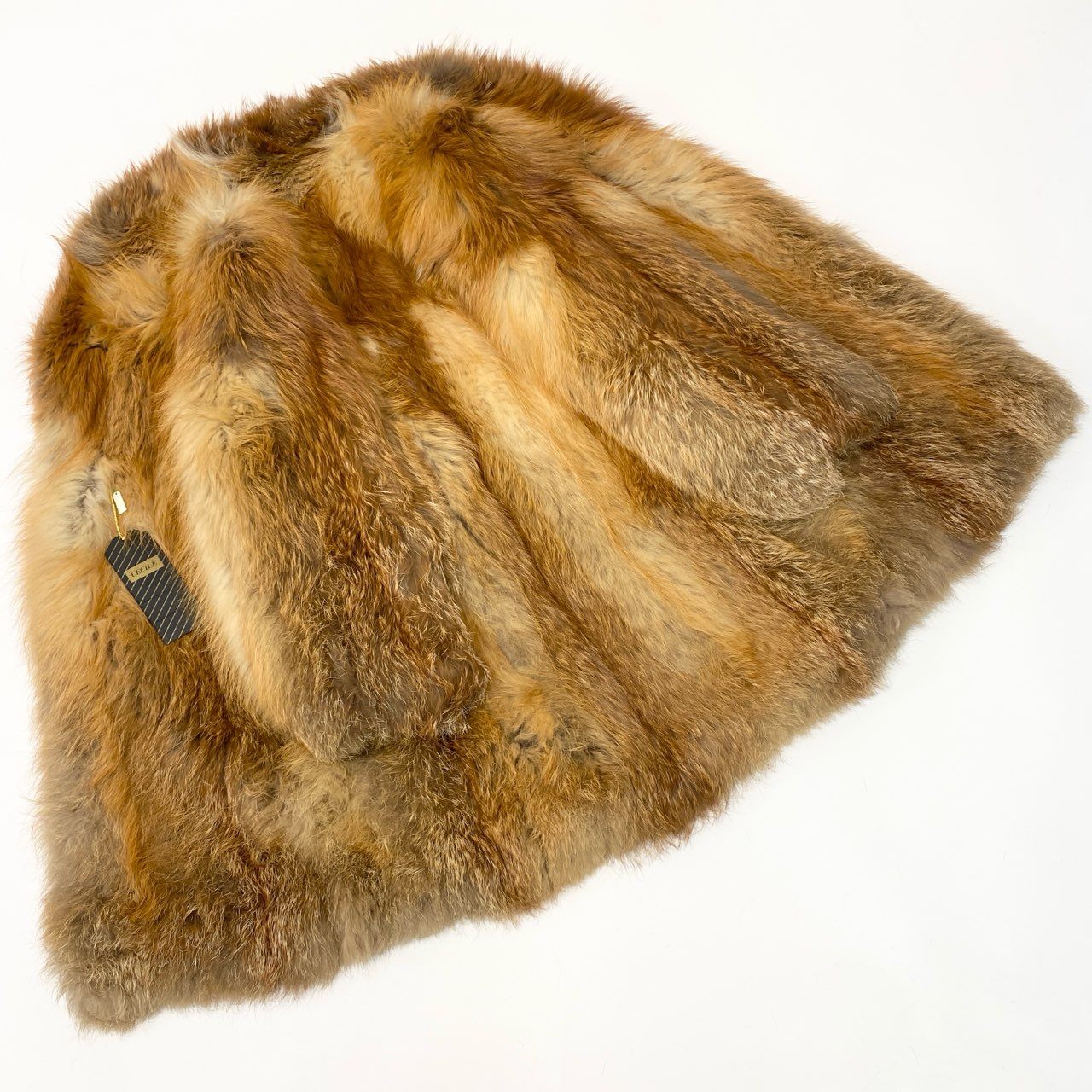 80a14 定価148万 レッドフォックス ロングコート サイズ9 茶系 本毛皮 Red Fox Fur Long Coat タグ付t18r