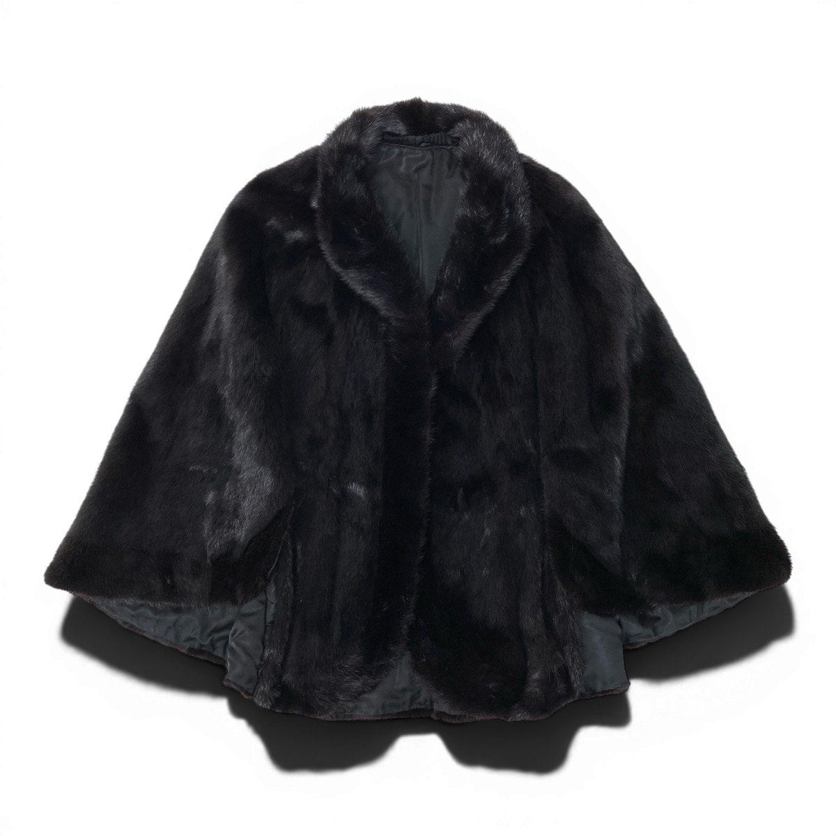 3g13 毛皮ポンチョ ミンクコート マホガニーミンク 最高級本毛皮  FREE ブラック MINK FUR レディースu02t