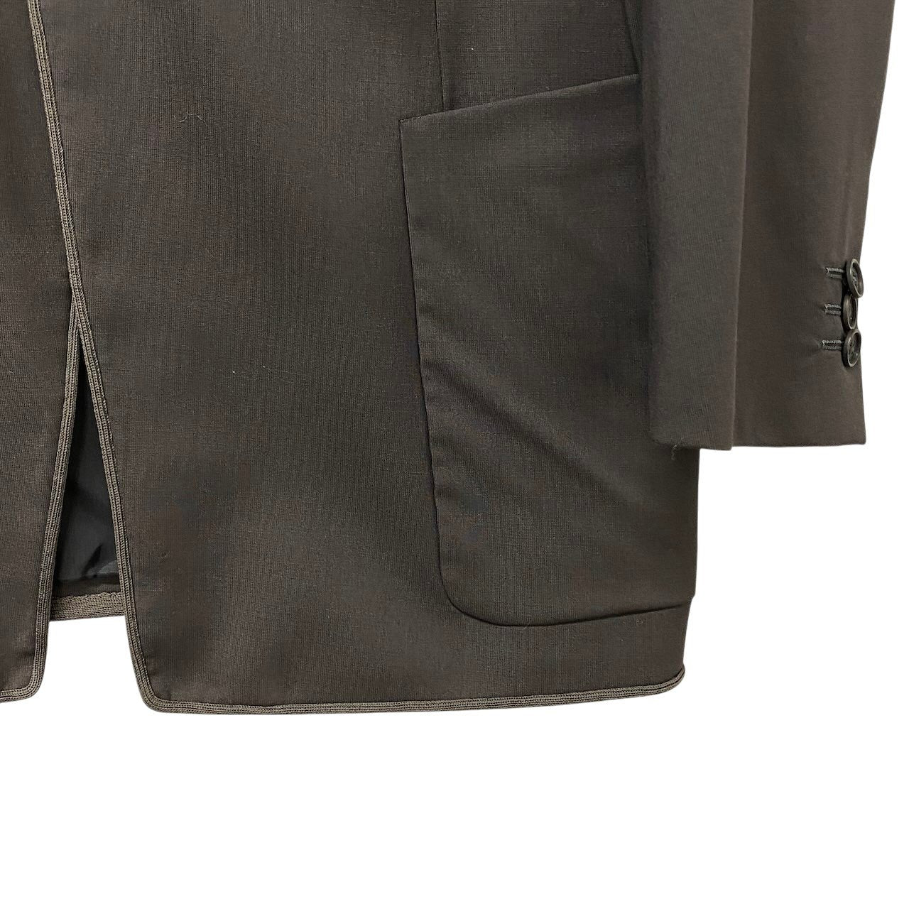58g5 【美品】EMPORIO ARMANI エンポリオアルマーニ テーラードジャケット パイピングデザイン イタリア製 50サイズ グレー メンズ 男性用u02t