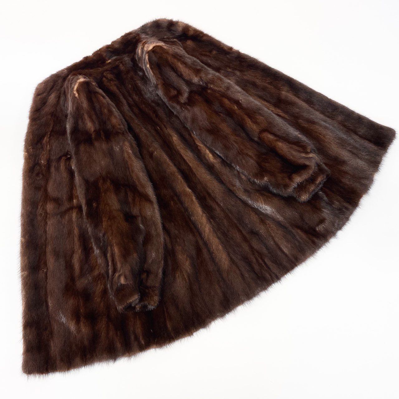 72L9 SAGA MINK サガミンク 銀サガ マホガニーミンク ロングコート サイズF ブラウン 本毛皮 MINK FUR 裏地刺繍t18r