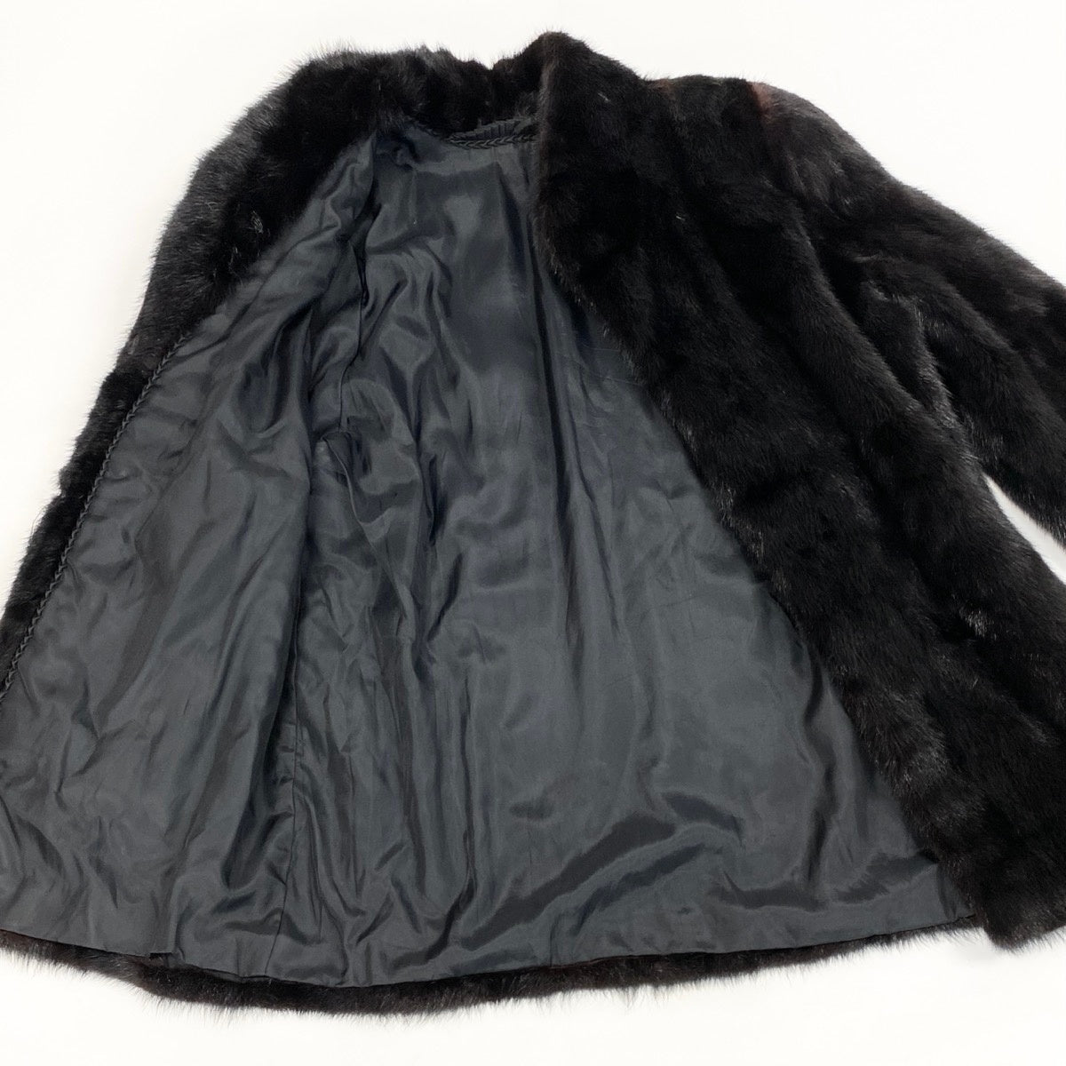 42g8 SAGA MINK ROYAL サガミンク ロイヤル 金サガ ダークミンク ロングコート サイズ11 ブラック 最高級本毛皮 Mink Fur Long Coatt18r