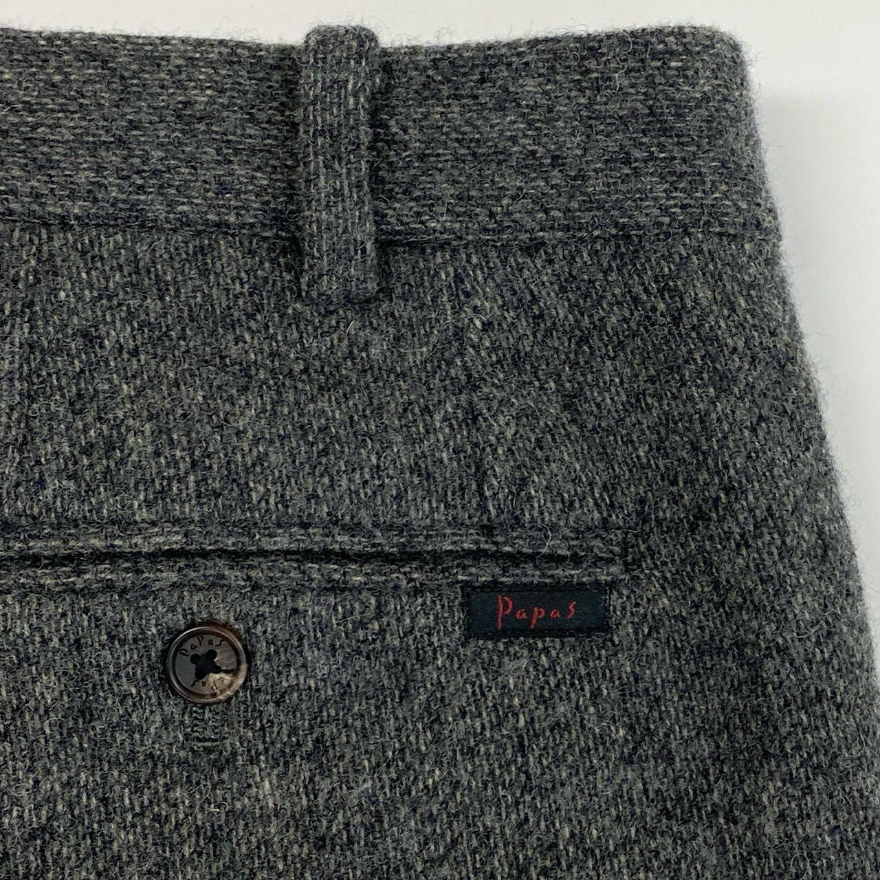 46L8 Papas パパス スラックスパンツ テーパードパンツ ボトムス フランネル生地 52 LL グレー ウール メンズu02t