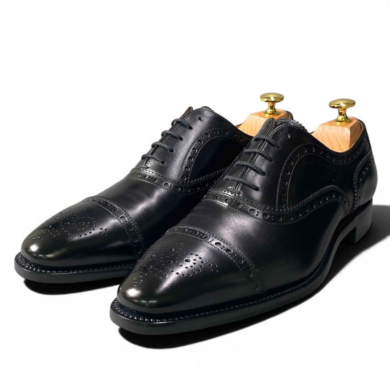 2g7 《極美品》 SCOTCH GRAIN スコッチグレイン 限定規格品 KUROBAKO2020 ドレスシューズ 20201 25.5cm ブラック レザー 革靴 純正シューツリー付t18r