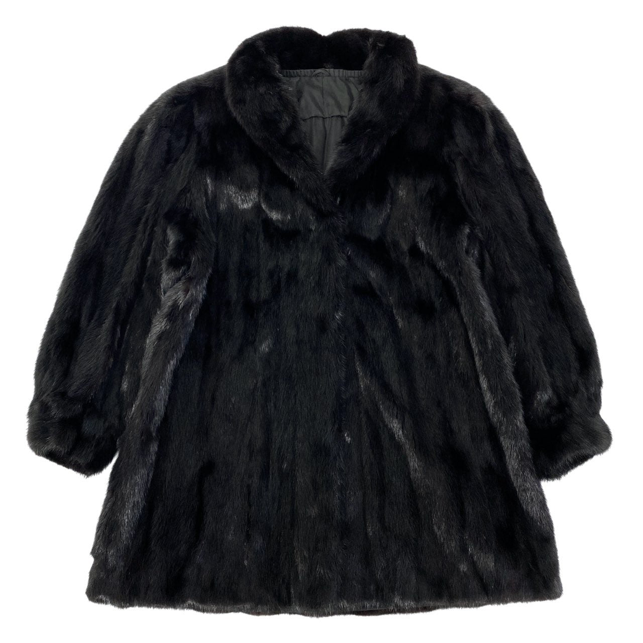 45a15 MG Sable FUR セーブルファー SAGA MINK サガミンク 金サガ ダークミンク コート F ブラック 最高級本毛皮 Mink Fur Coatt18r