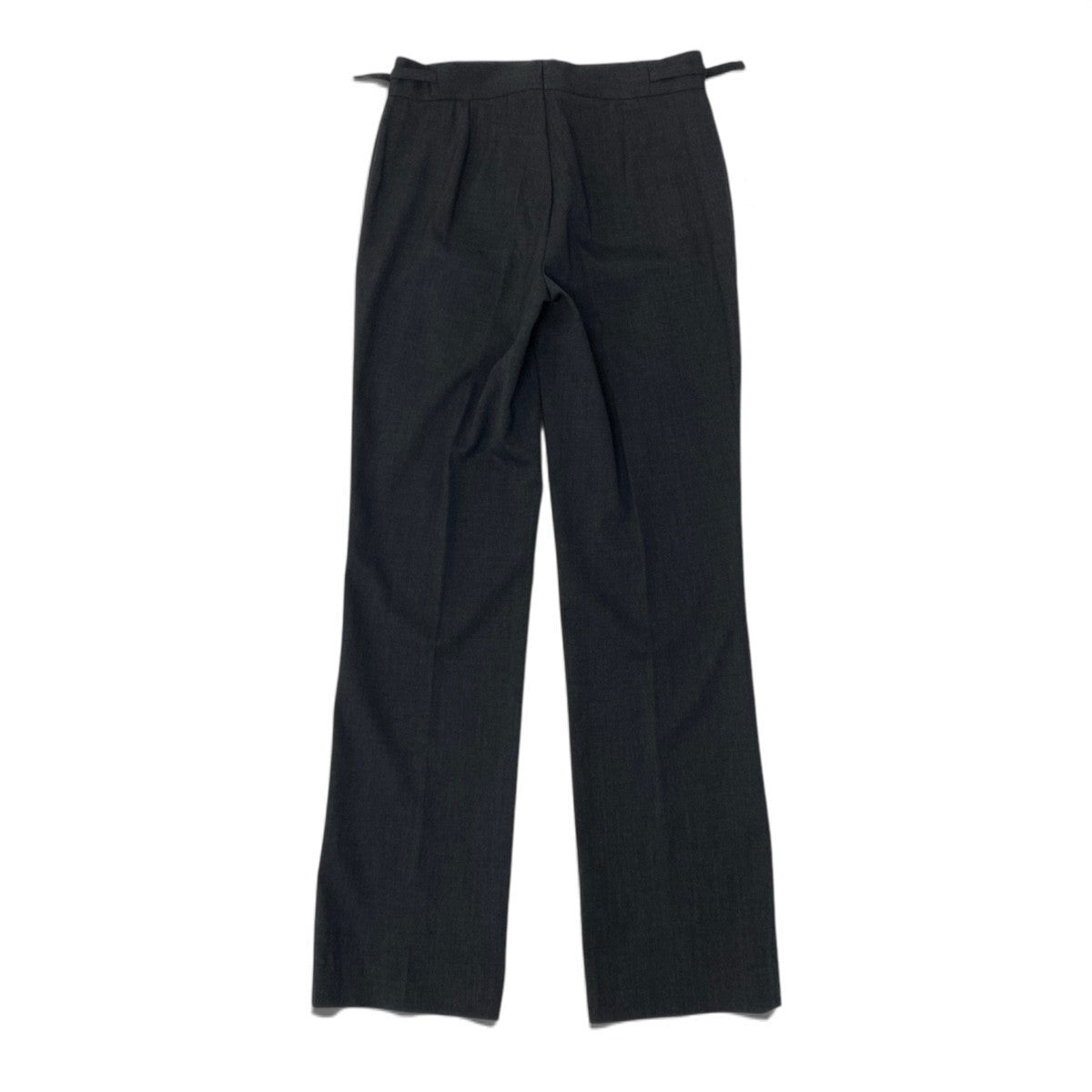 30j4 GUCCI グッチ 1998年 トムフォード期 スラックスパンツ ロゴ金具 サイドアジャスター 38サイズ グレー レディース 女性用u02t