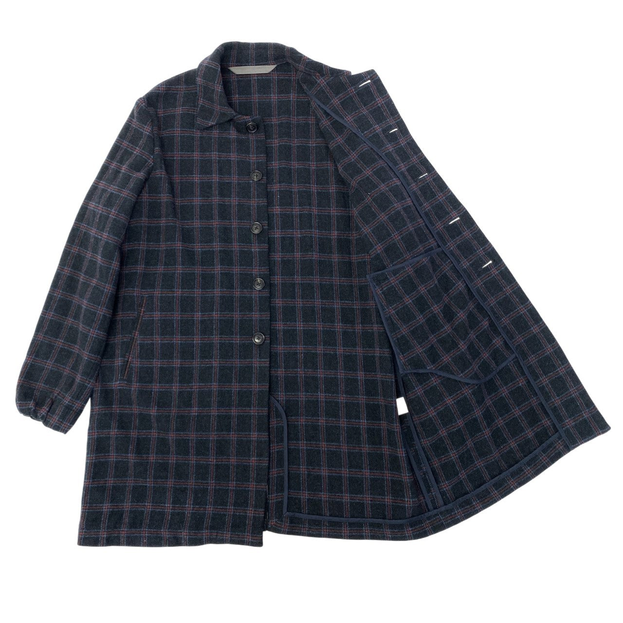 17c7 BRU NA BOINNE ブルーナボイン ドネガルツイード チェック柄 ツイードコート サイズ1 メンズ アウター 羽織k02i