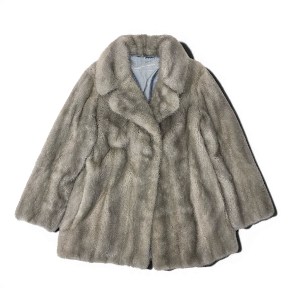 2g29 ミンクコート サファイアミンク ハーフコート 裏地刺繡 最高級本毛皮 サイズ9 グレー系 MINK FUR レディースu02t