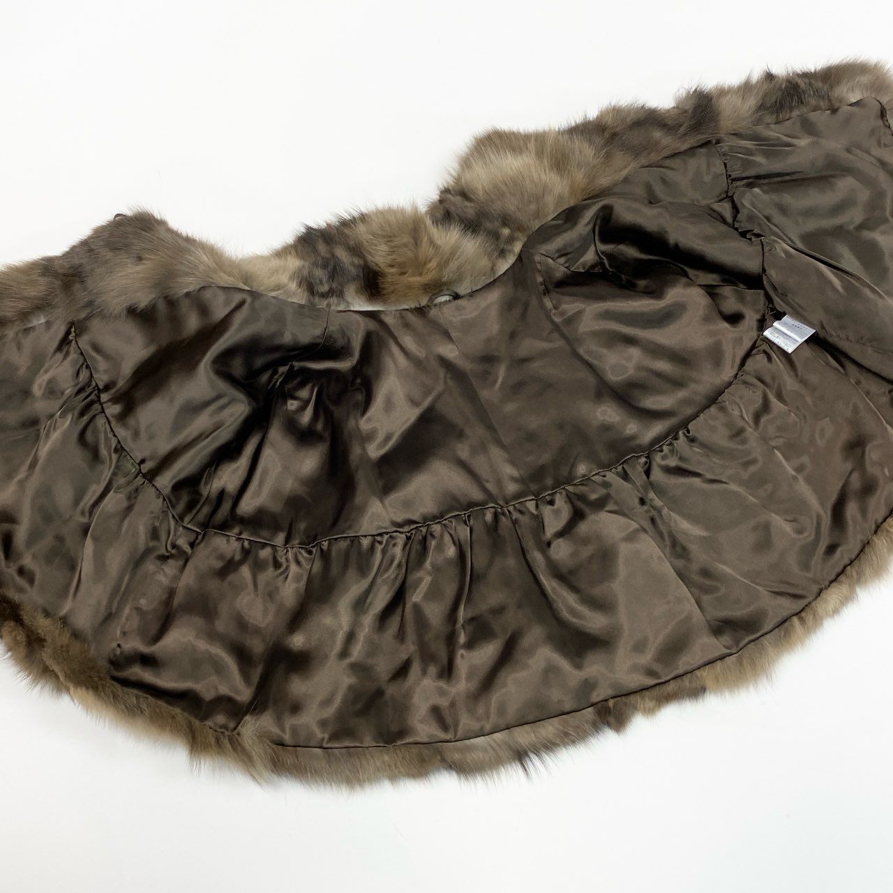 38a15 ロシアンセーブルファー ケープ ポンチョ Size M～L ブラウン 最高級毛皮 Russian Sable Cape Coatt18r