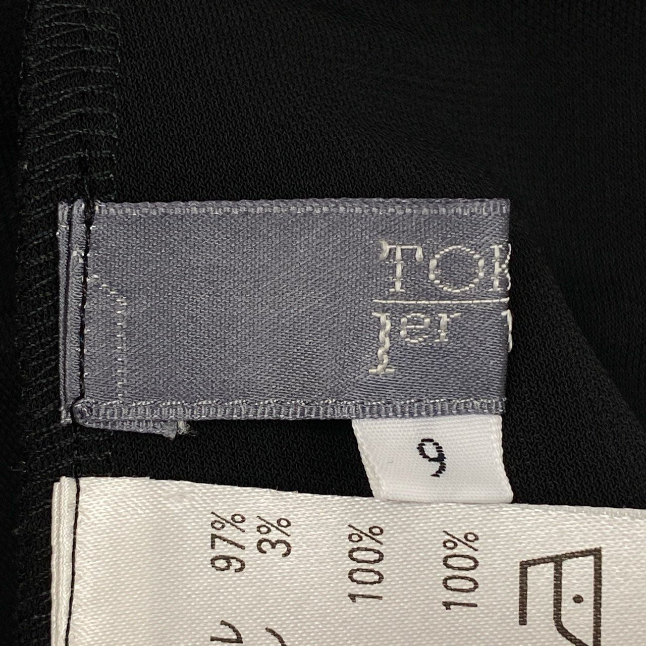 51b27 【美品】 TOKUKO 1er VOL トクコプルミエヴォル ハイネック ロングワンピース ロングスリーブ トランプ柄 フリンジ装飾 レディース 女性服 サイズ9 ブラックu02t