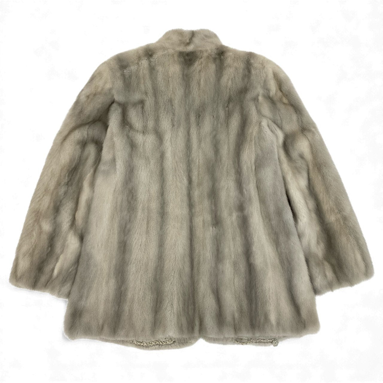 77L10 Lupian Furs サファイアミンク ファーコート サイズ11号 シルバーグレー 本毛皮 MINK FUR ポケット有t18r