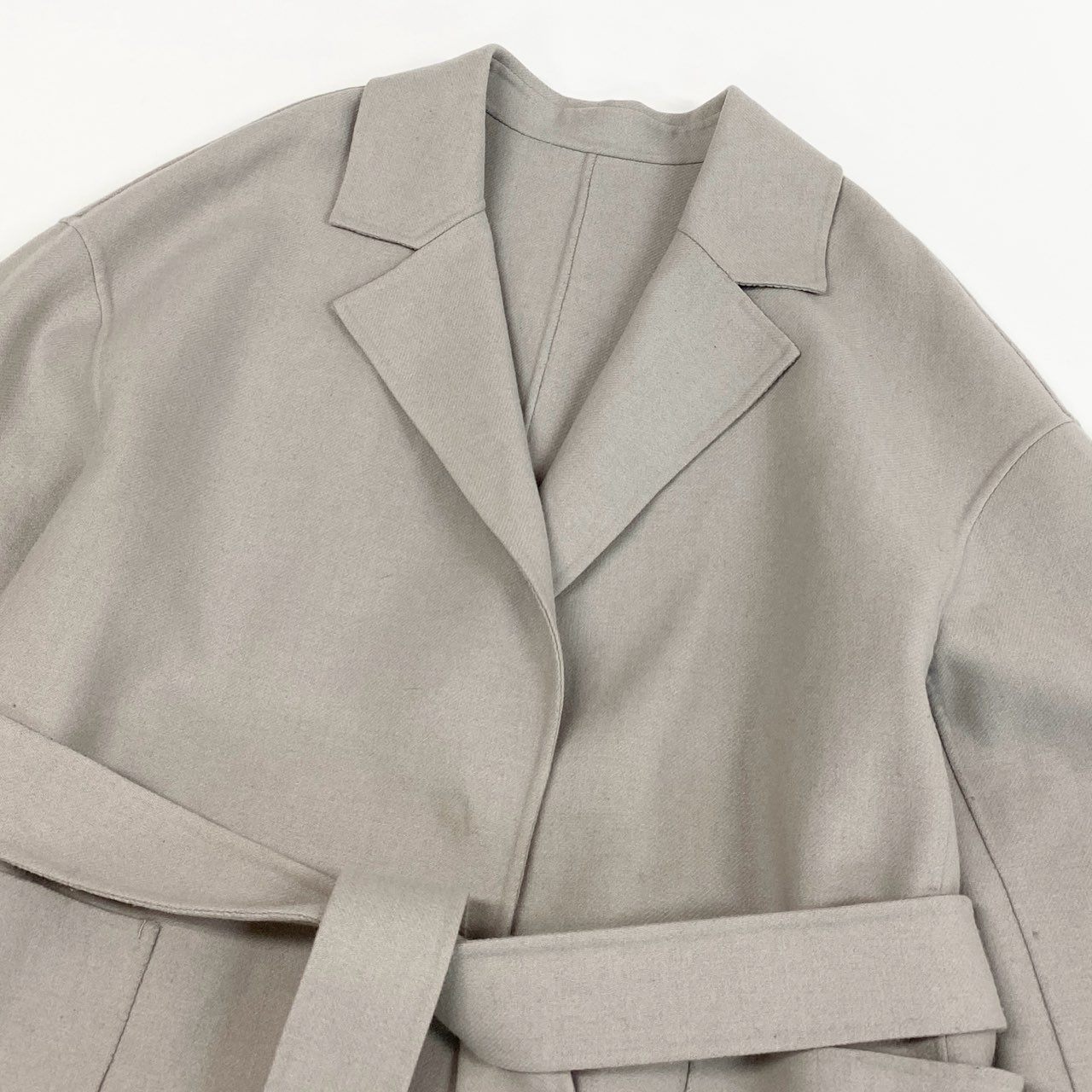 2L12 ADORE アドーア ライトリバーコート ロングコート ベルテッドコート 36 グレージュ レディース アウターu02t