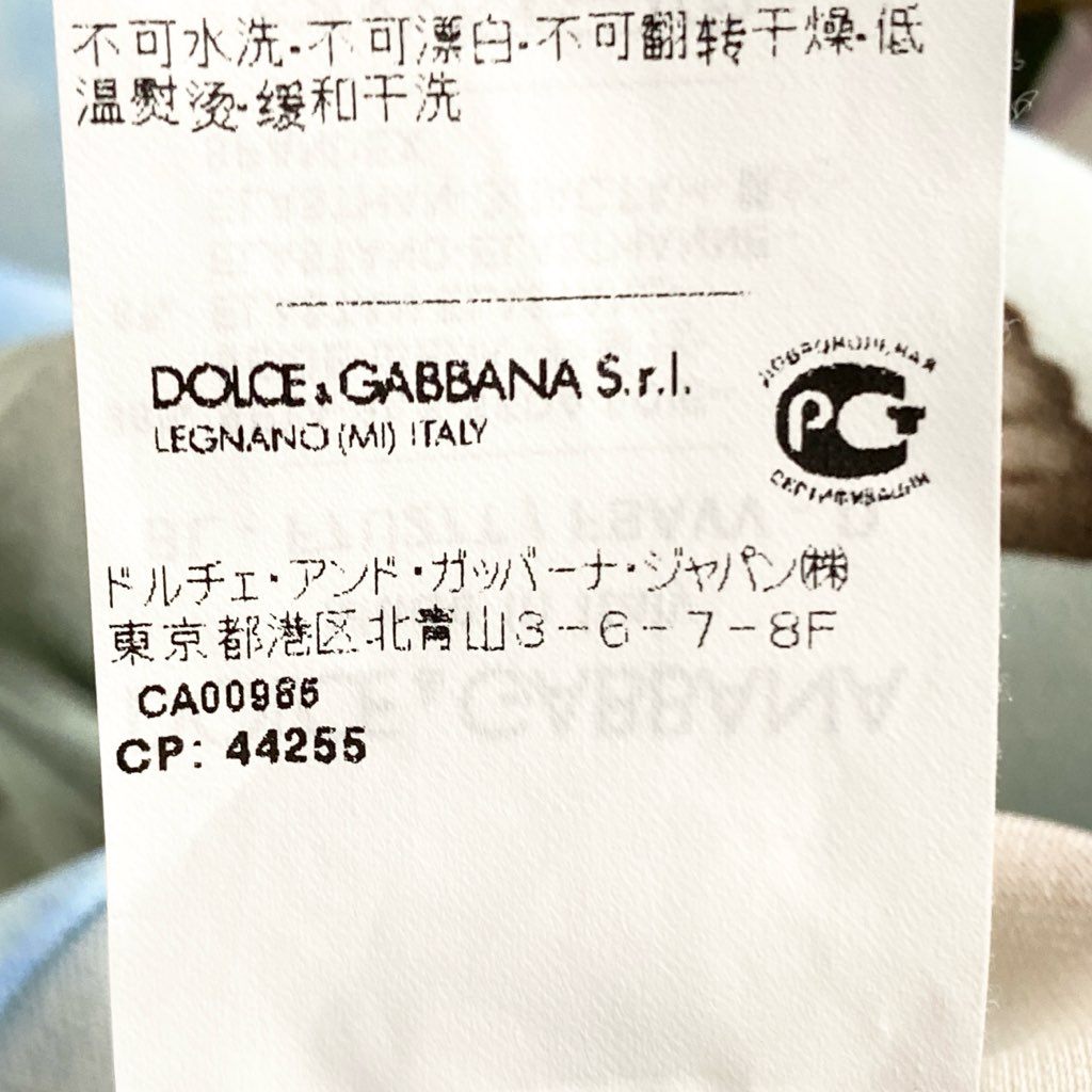 64g3 DOLCE&GABBANA ドルチェ＆ガッバーナ 天使 エンジェル 総柄 半袖ブラウス シルクブラウス サイズ36 マルチカラー レディース