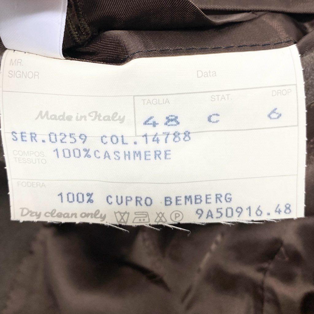 54l28 Ravazzolo ラヴァッツォーロ ロロピアーナ生地 テーラードジャケット カシミヤジャケット 2B メンズ 紳士服 48 ブラウン系 カシミア100％o07t