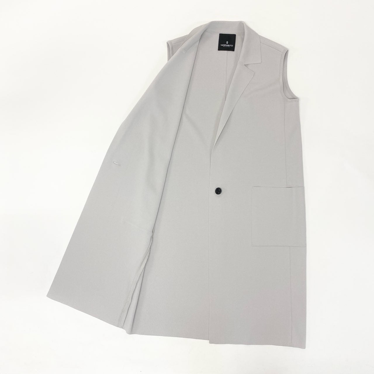 22i16 MORABITO モラビト スリーブレス ロングジレ ロングベスト 羽織 カジュアル レディース 女性用 9049-31203 38 グレーu02t