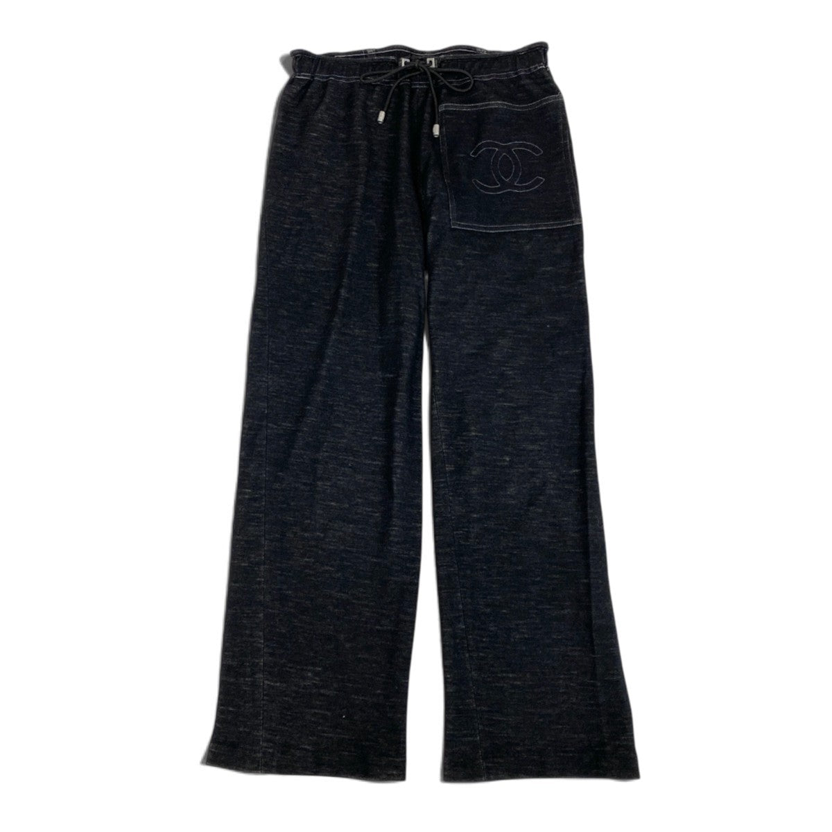 Ci4 【美品】CHANEL ココマーク コットンウールパンツ P21695 38サイズ ダークグレー レディース 女性用u02t