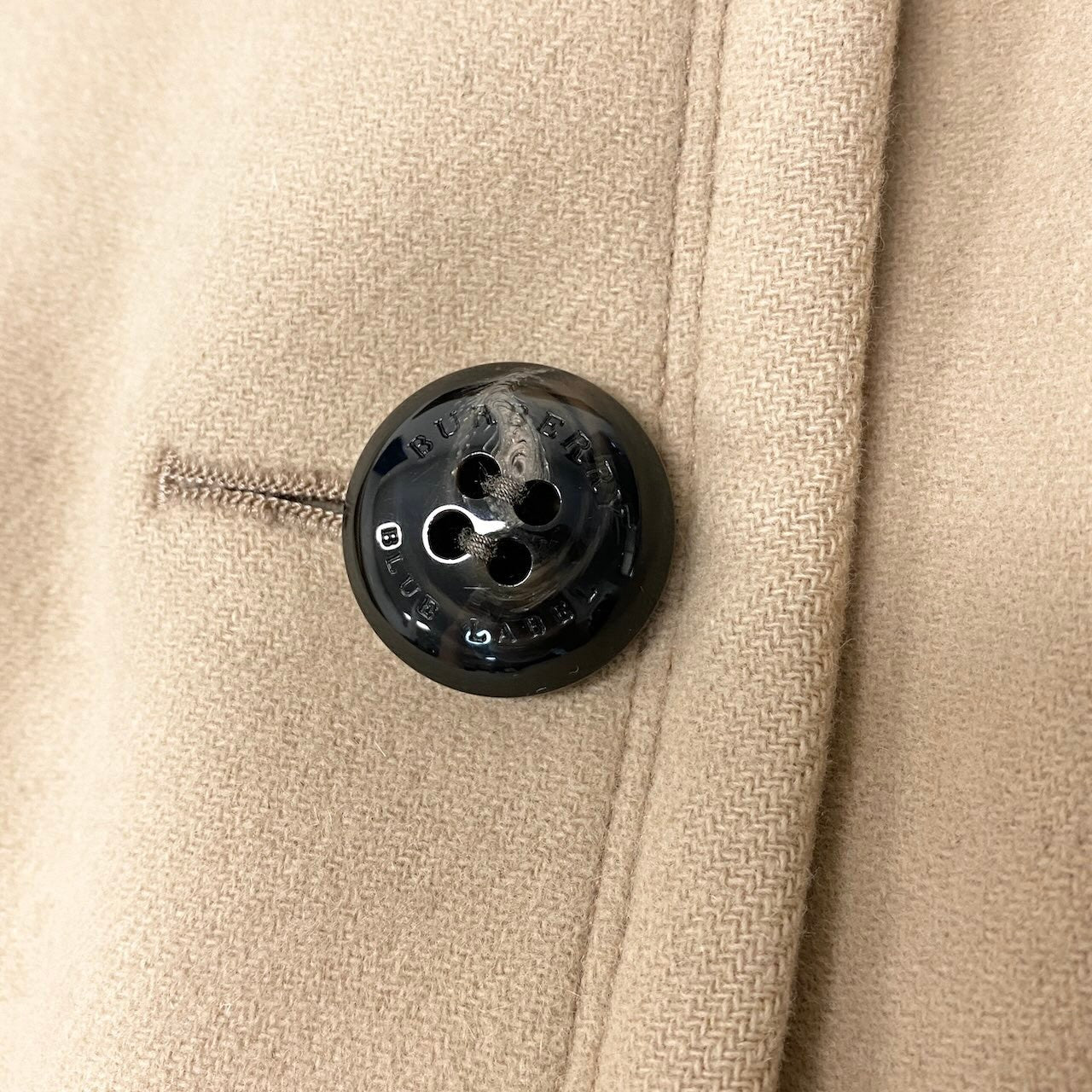 92g27 BURBERRY LONDON BLUE LABEL バーバリーロンドン ブルーレーベル Aラインコート アンゴラウール混 裏地ノバチェック 裾フリル サイズ36 ベージュ レディース 女性用o07t