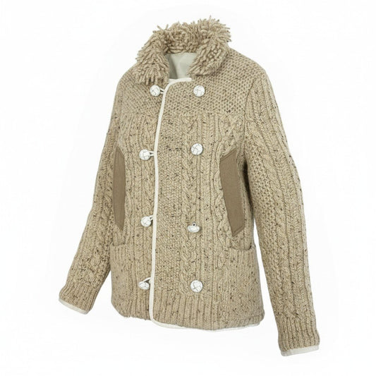 10d3 sacai サカイ コルクボタン ニットジャケット ハーフコート メンズ 紳士服 12-00302M サイズ２ ベージュ ウール100％u02t