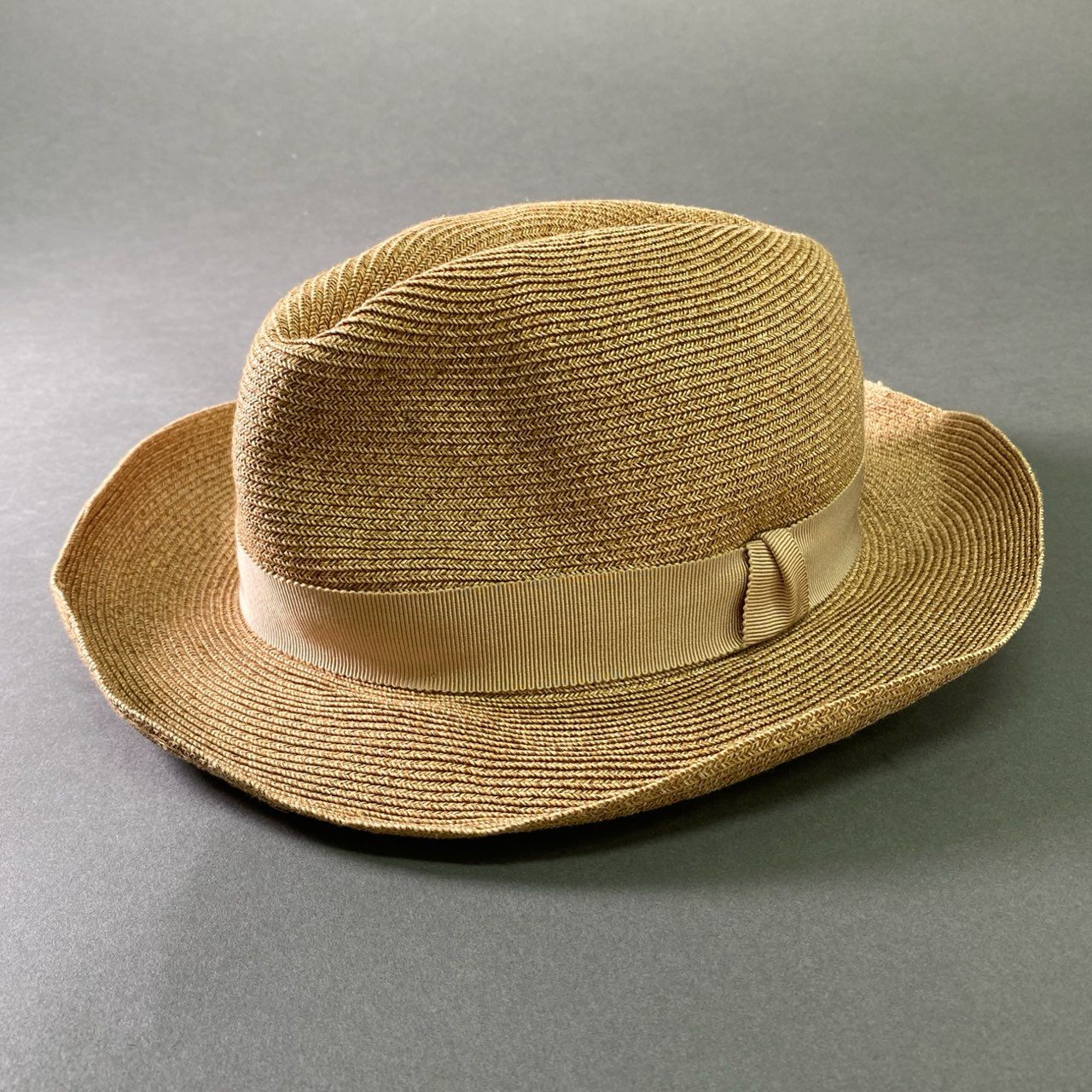 l12 HERMES エルメス ラフィアストローハット 麦わら帽子 HAT 57 ベージュ イタリア製