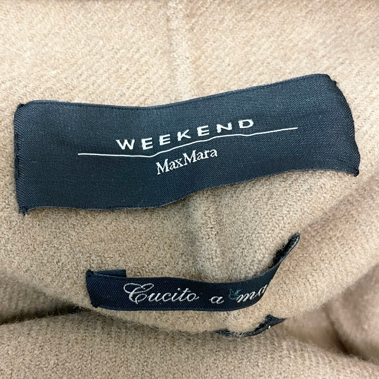 17f18 WEEKENDO Max Ｍara ウィークエンド マックスマーラ クチートアマーノ ノーカラー ウールジャケット イタリア製 サイズ36 ベージュ レディース 女性用u02t