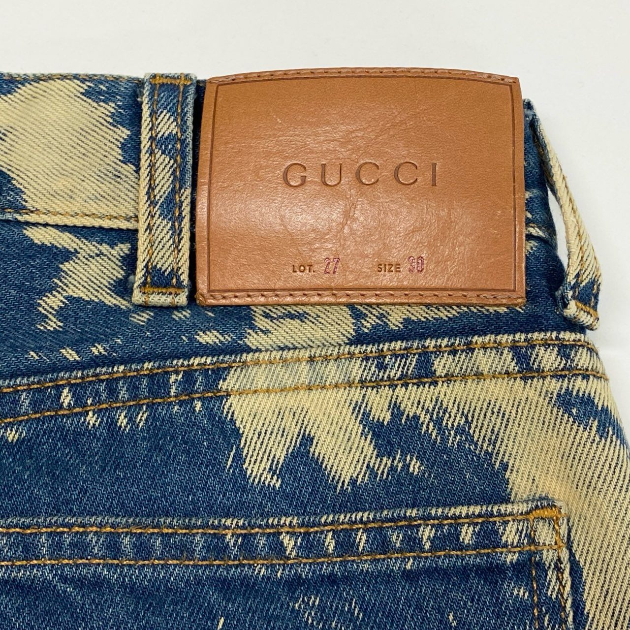 Ic2 GUUCI グッチ 2017 スタッズ ブリーチ デニム ミケーレ 30 ブルー系 コットン メンズu02t