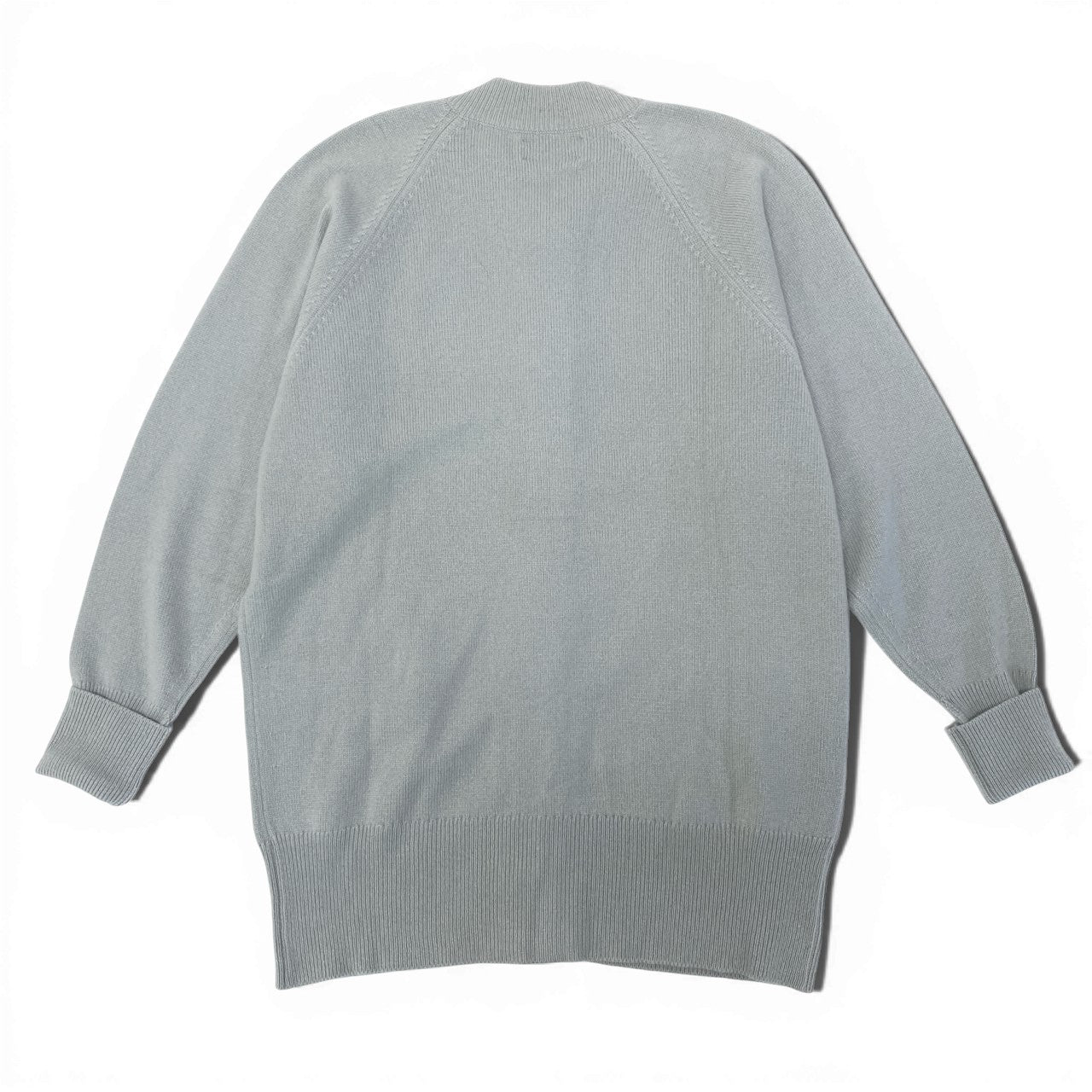 9a19 Ballantyne バランタイン ピュアカシミヤ 100％ カーディガン サイズL ブルーグレー Pure Cashmere スコットランド製t18r