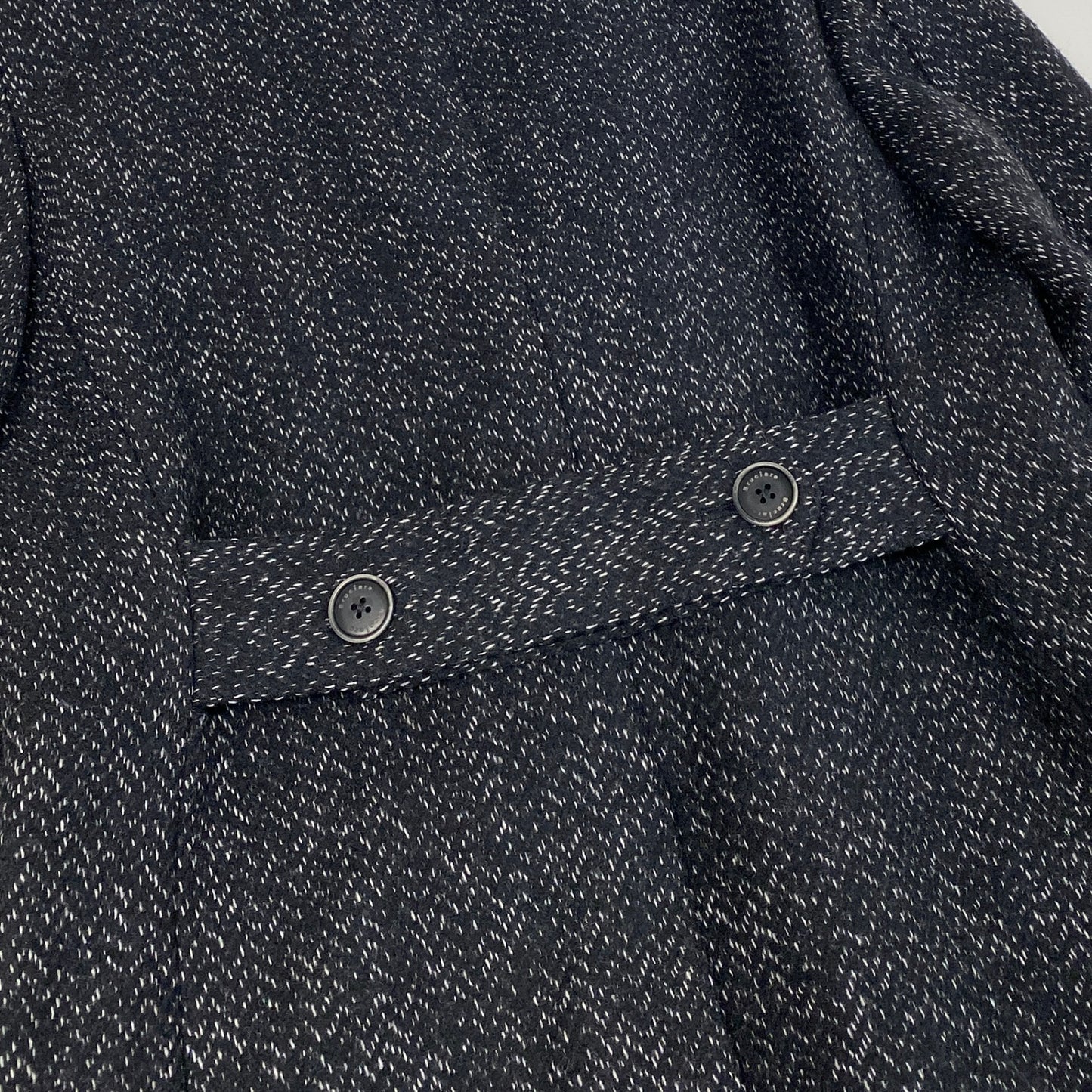 36L19 Bruciare ブルチアーレ ダブルブレストジャケット ヘリンボーン Bottoli ボットーリ生地 44 ブラック メンズ 紳士服o07t