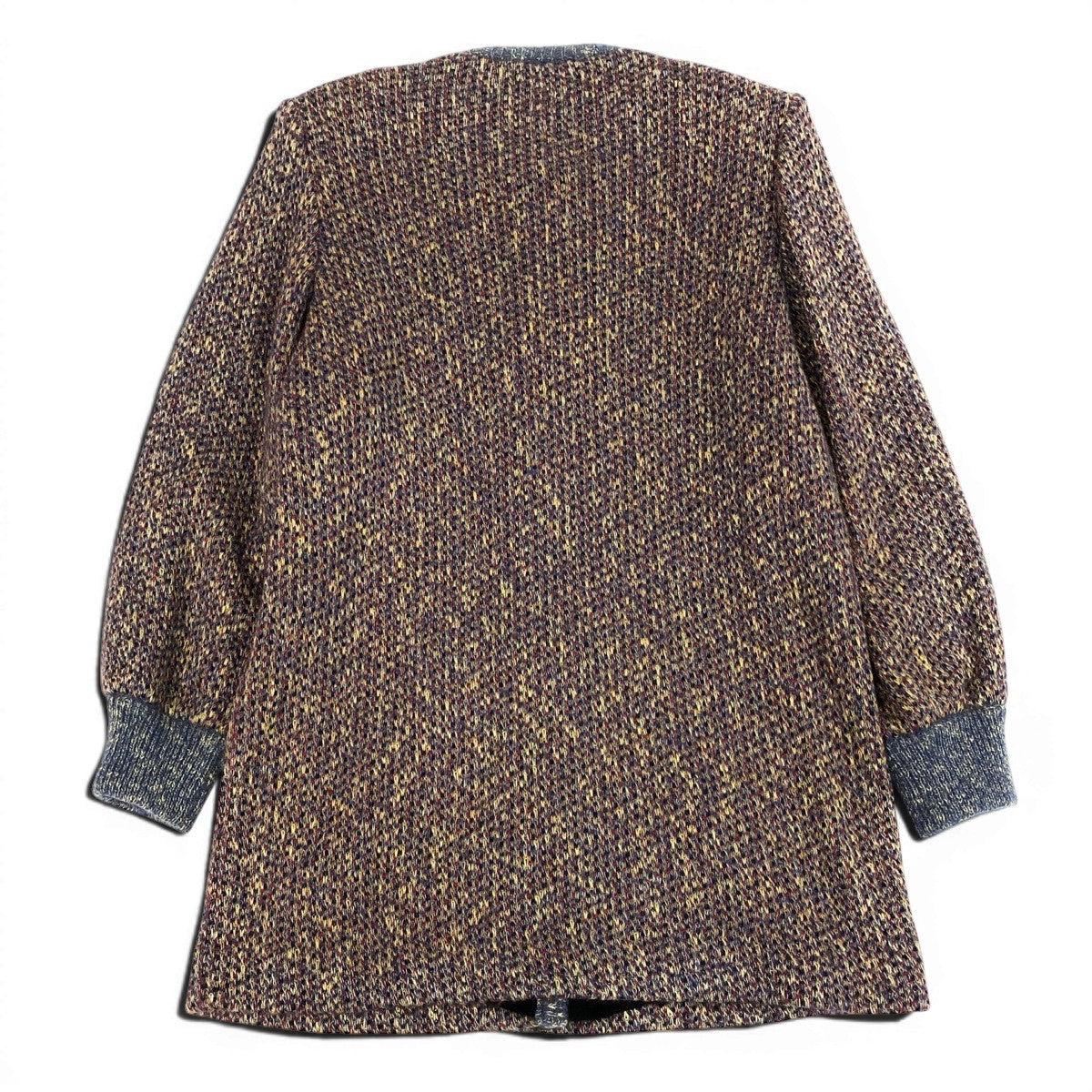 Eg10 YVES SAINT LAURENT イヴサンローラン ロングニットコート ミックスニット モヘア混 サイズM マルチカラー レディースo07t
