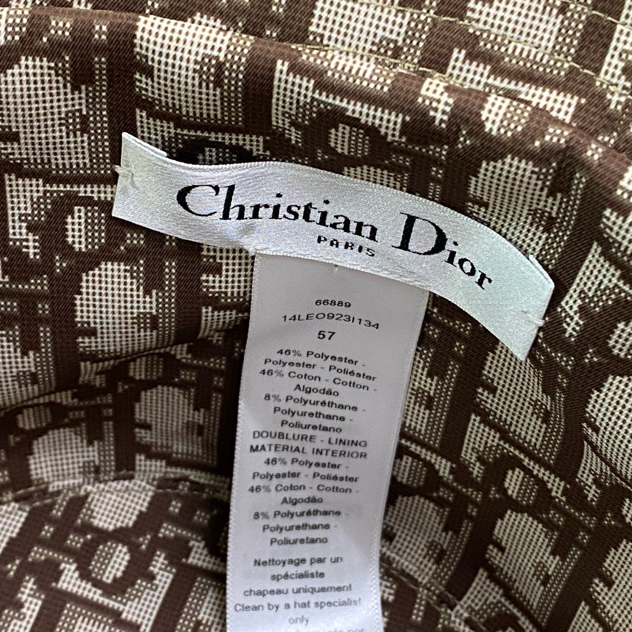 c4 Christian Dior クリスチャン ディオール レオパード トロッター リバーシブル バケットハット サイズ57 レディース 帽子 ヘッドギア