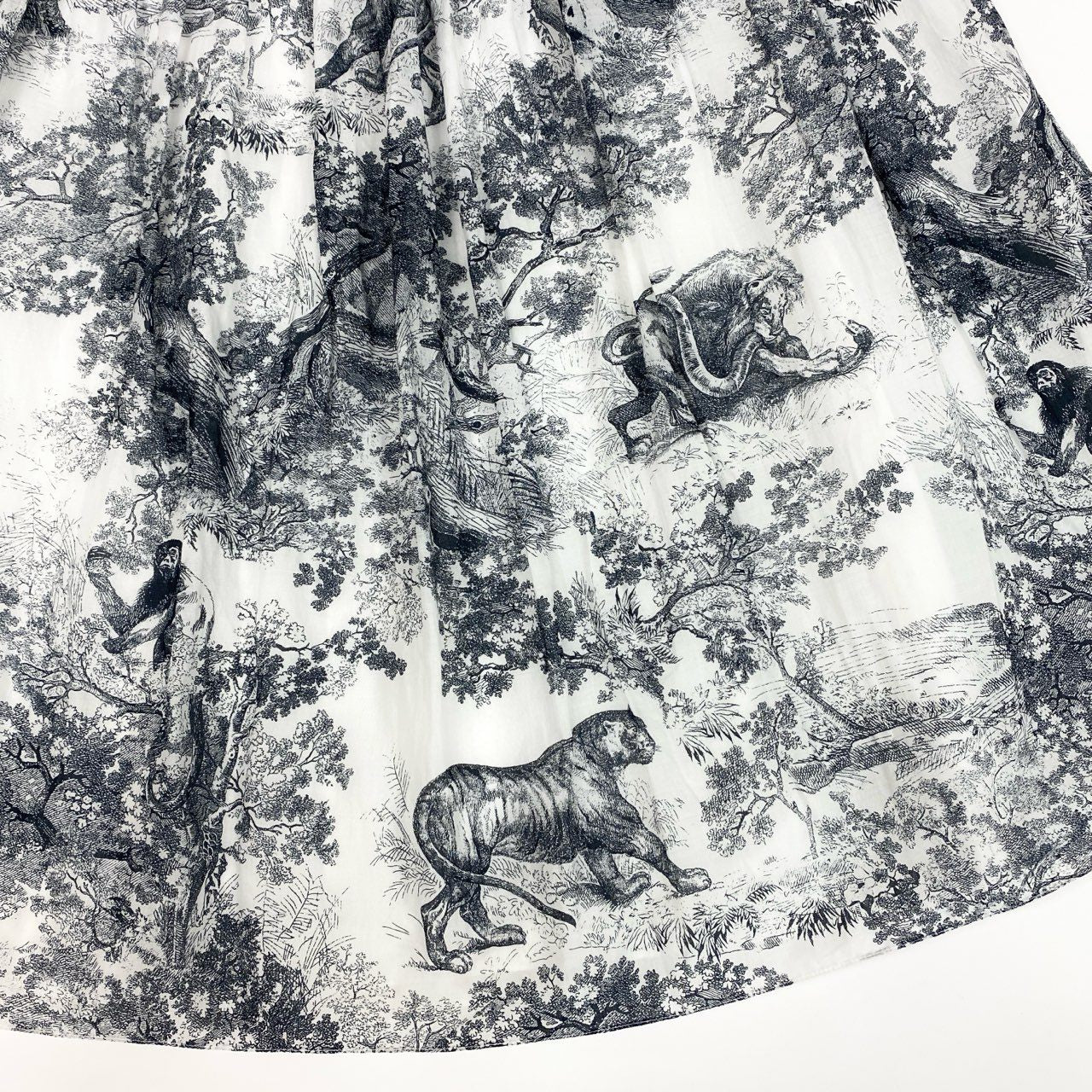 Ed6 Christian Dior クリスチャンディオール トワル ドゥ ジュイ ミディスカート コットンモスリン サイズI42 ネイビーta1