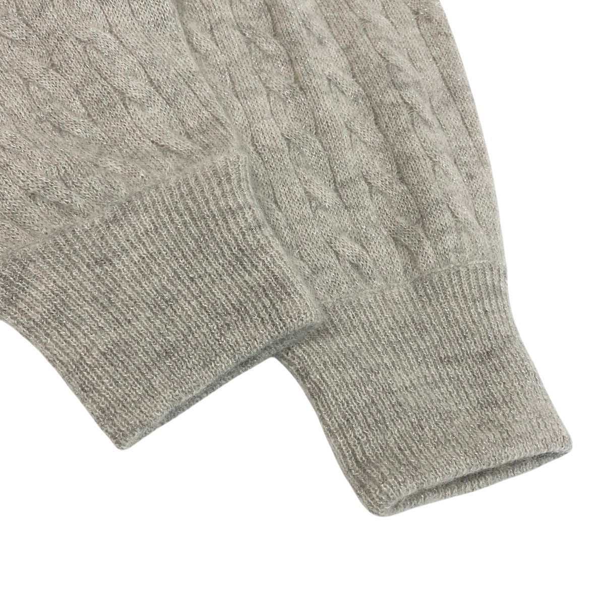 6g2 《美品》 BRUNELLO CUCINELLI ブルネロクチネリ モヘア ラメニット セットアップ パーカー サイズXS ホワイトグレーt18r