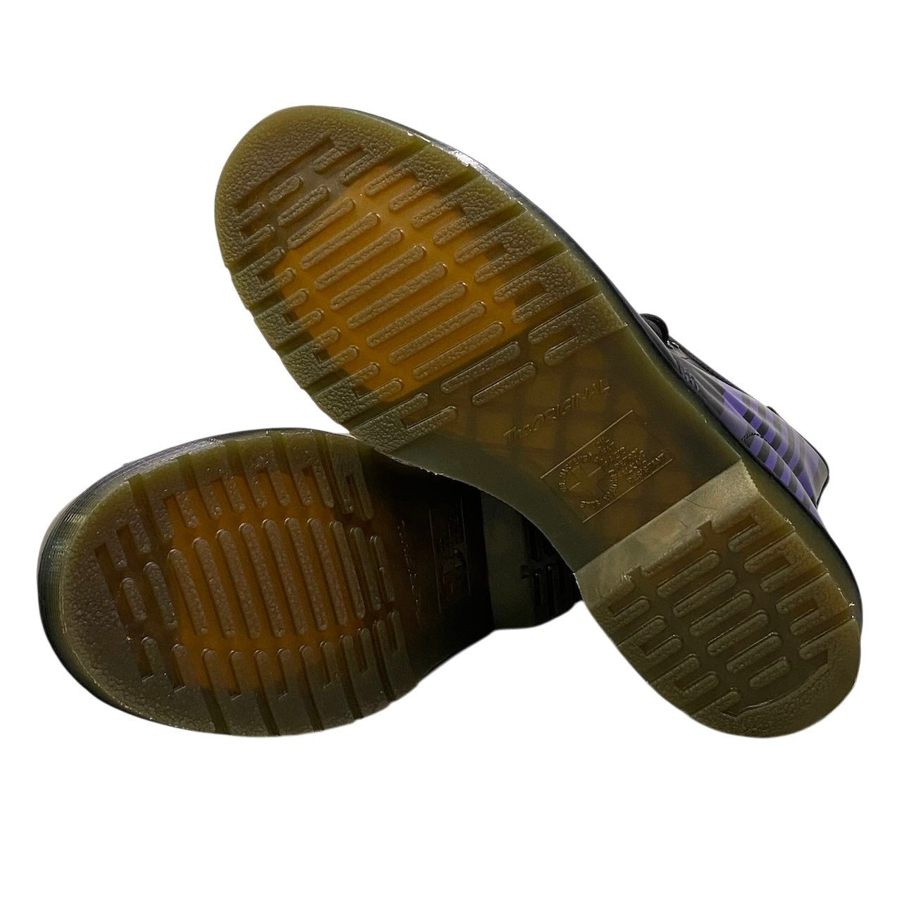 3e18 【美品】Dr.Martens × NEEDLES ドクターマーチン ニードルズ 60周年記念 1460 NEEDLES 8ホールブーツ パピヨン UK10 ブラック パープル レザー メンズ 男性用k02i