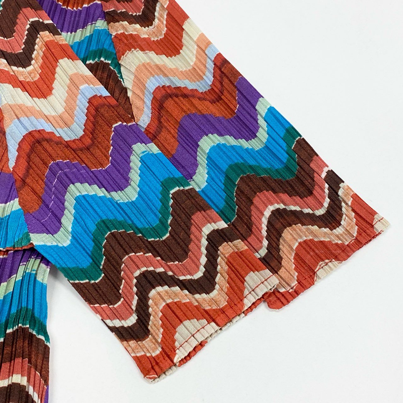 36a7 【美品】 PLEATS PLEASE プリーズプリーツ イッセイミヤケ 半袖ワンピース プリーツ ボーダー柄 PP83-JH724 3 オレンジ系 レディース 女性用k02i