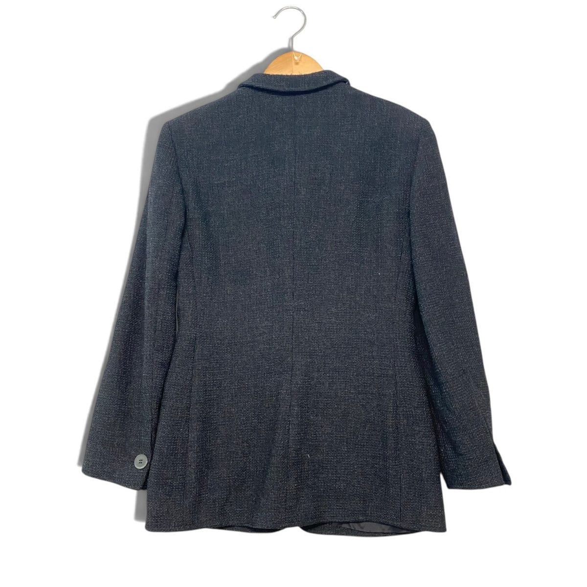 61i14 GIORGIO ARMANI ジョルジオアルマーニ テーラードジャケット  ツイードジャケット イタリア製 38サイズ ブラック レディース 女性用u02t