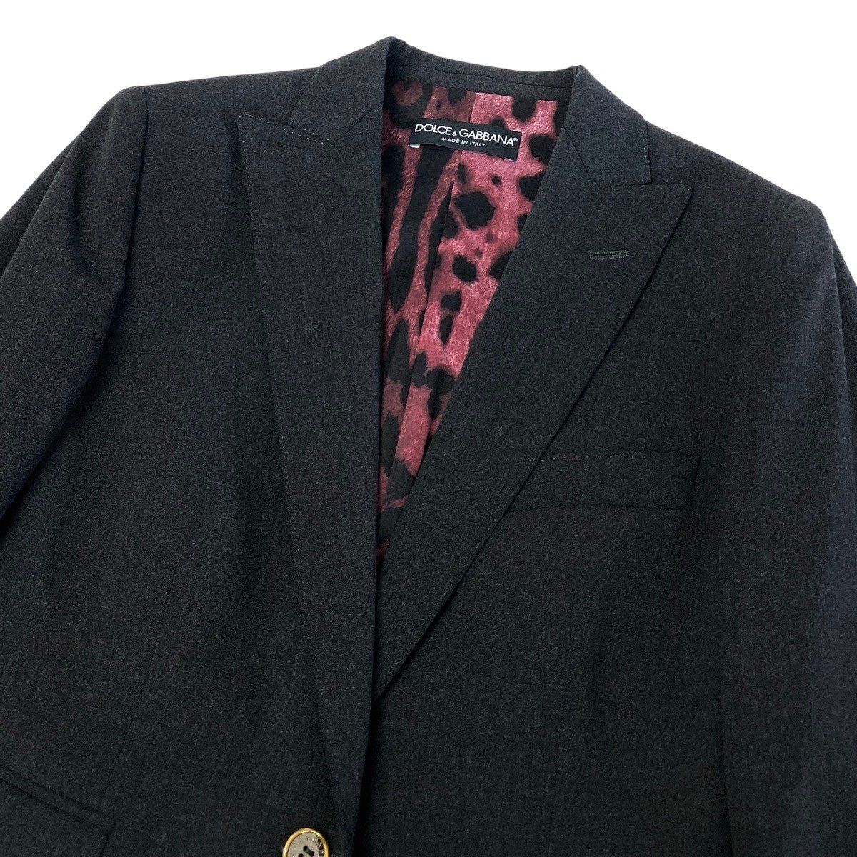 j16 DOLCE＆GABBANA  テーラードジャケット ブレザー ロゴボタン イタリア製 42サイズ ダークグレー レディース 女性用u02t
