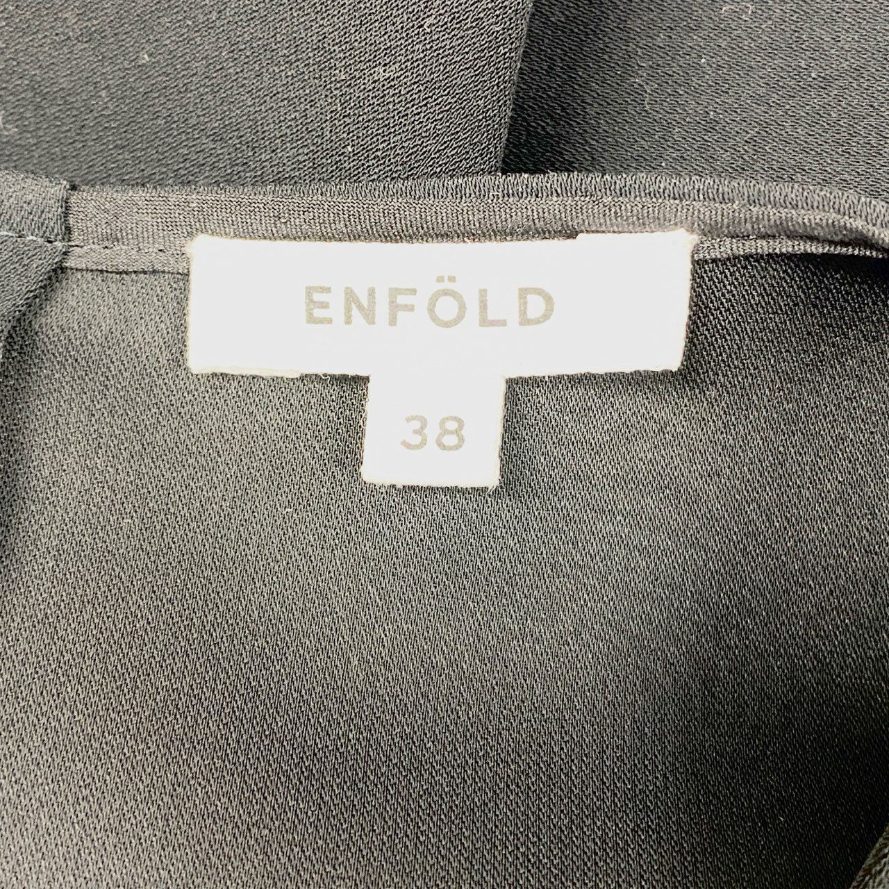 5c3 ENFOLD エンフォルド ダブルクロス バックフレアー プルオーバー オーバーサイズ 長袖 レディース 女性服 300DS330-1590 サイズ38 ブラック ポリエステル100％u02t