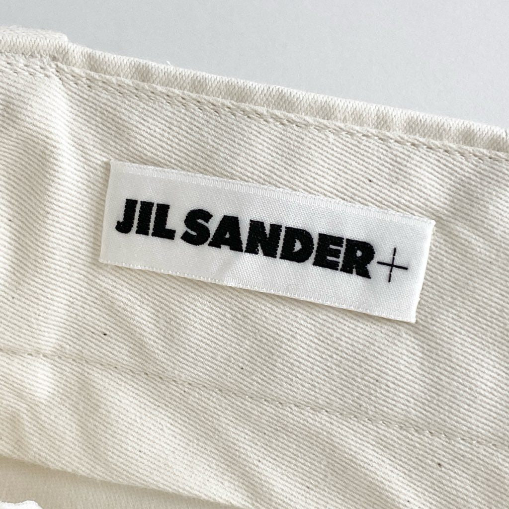 34f8 JIL SANDER＋ ジルサンダープラス 20SS ヘビーオンス ワイドテーパードパンツ サイズ48 アイボリー メンズ