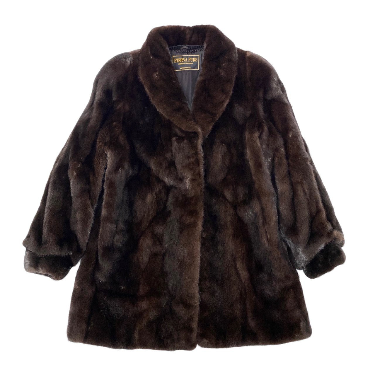 42L9 BLACKGLAMA ブラックグラマ ダークミンク ロングコート サイズF ダークブラウン 最高級本毛皮 ETERNA FURS MINKt18r