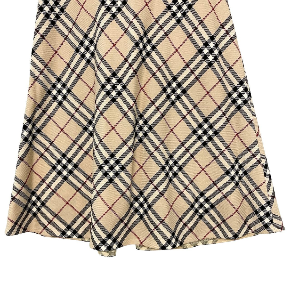 45j15 BURBERRY LONDON バーバリー ノバチェック スカート サイズ36 ベージュ Nova Check Skirtt18r