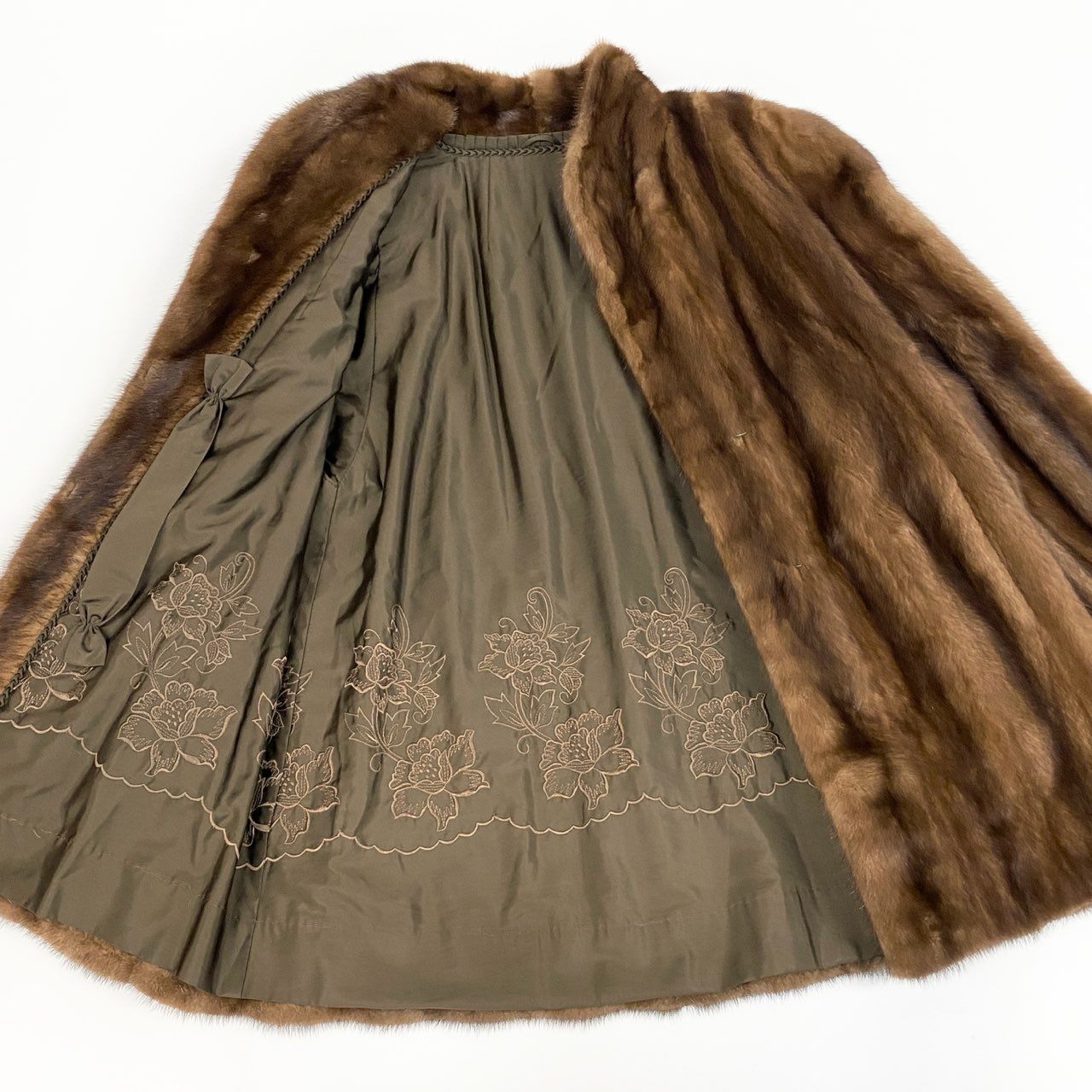 72a27 SAGA MINK サガミンク 銀サガ デミバフミンク ロングコート サイズ15 ブラウン 最高級本毛皮 Mink Fur Long Coatt18r