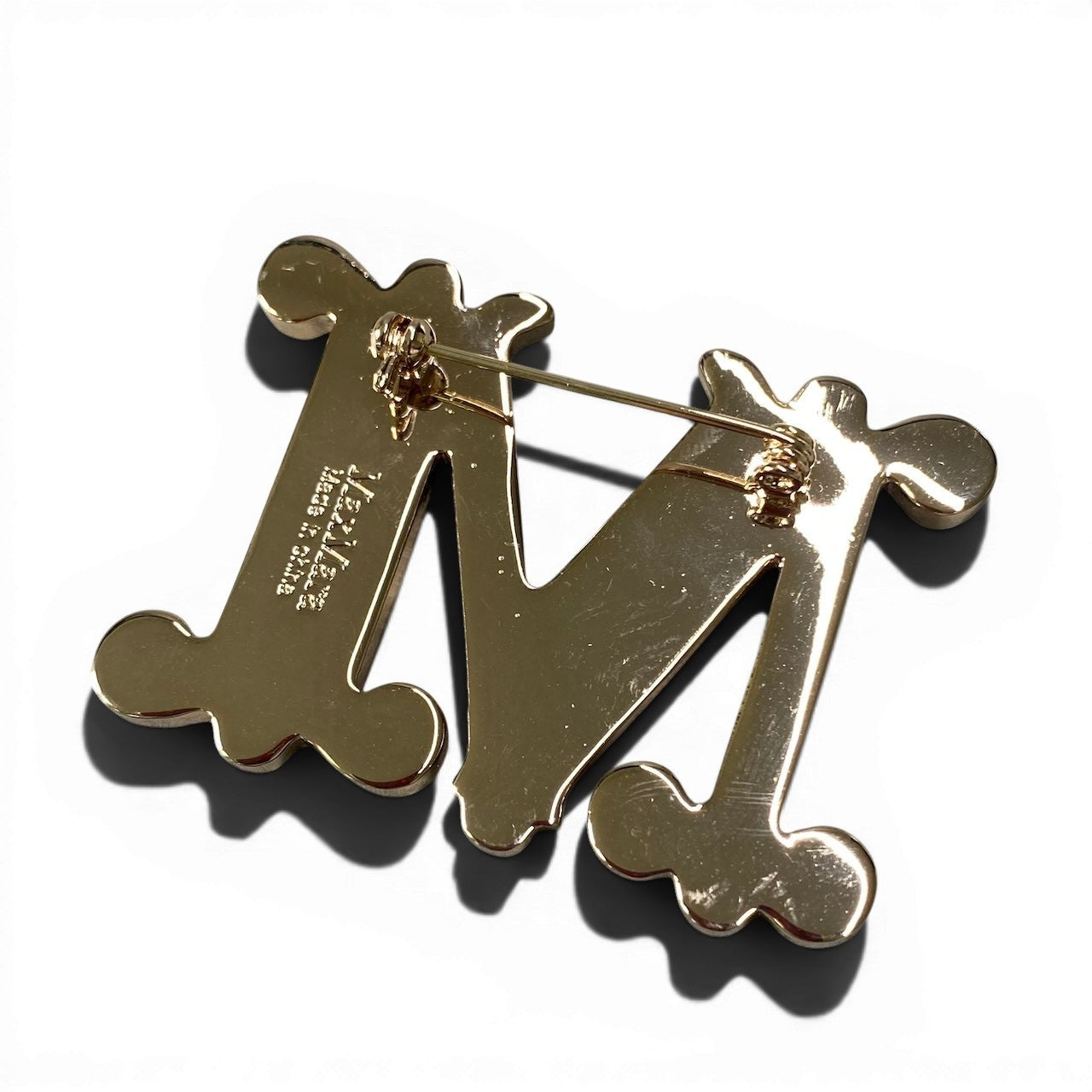 g9 ② 《極美品》 Max Mara マックスマーラ バス クリスタル ブローチ BATH Crystal Broach ゴールドカラーメタル Gold Collar Metalt18r