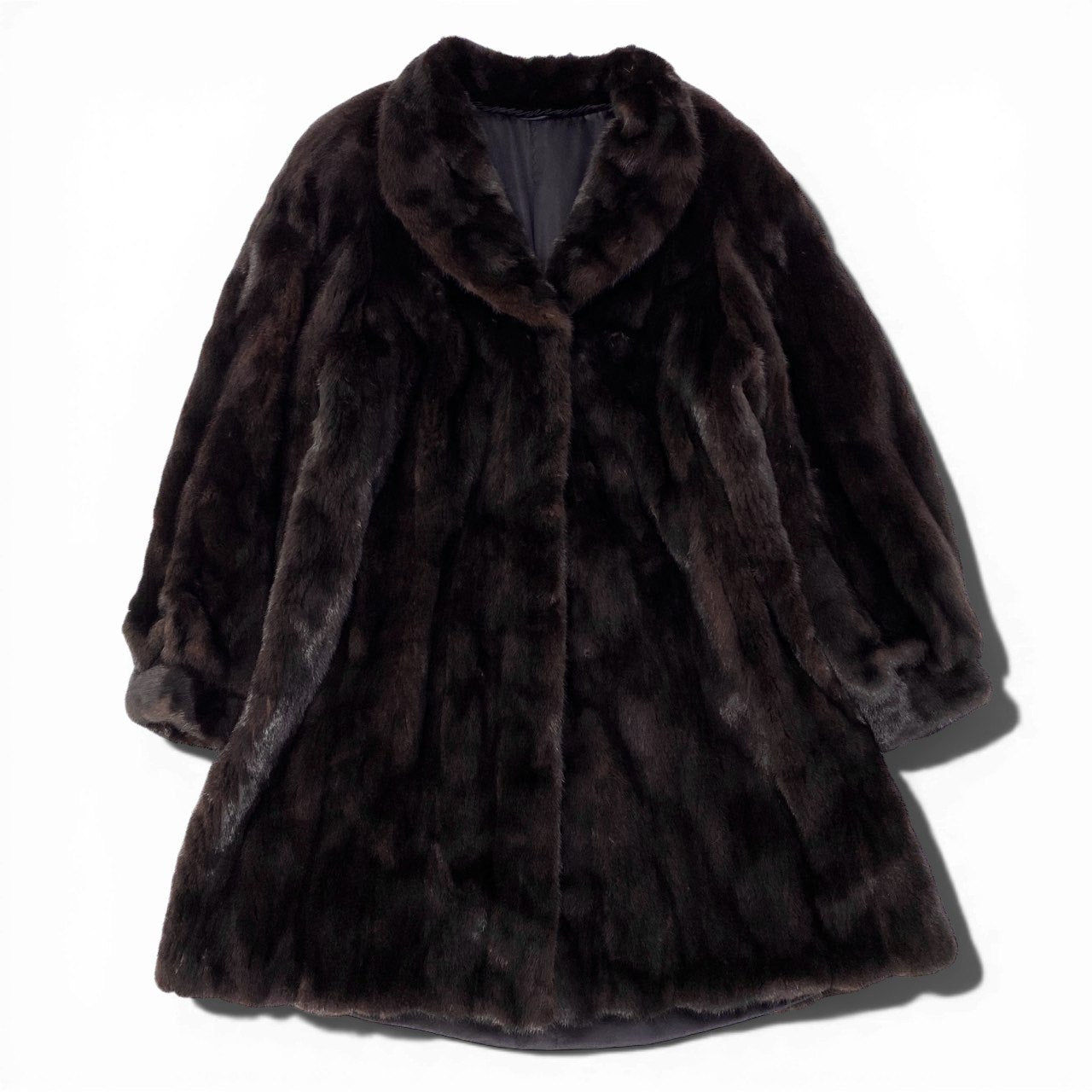 76a24 BLACKGLAMA ブラックグラマ マホガニーミンク ロングコート サイズF ダークブラウン 最高級本毛皮 Mink Fur Long Coatt18r