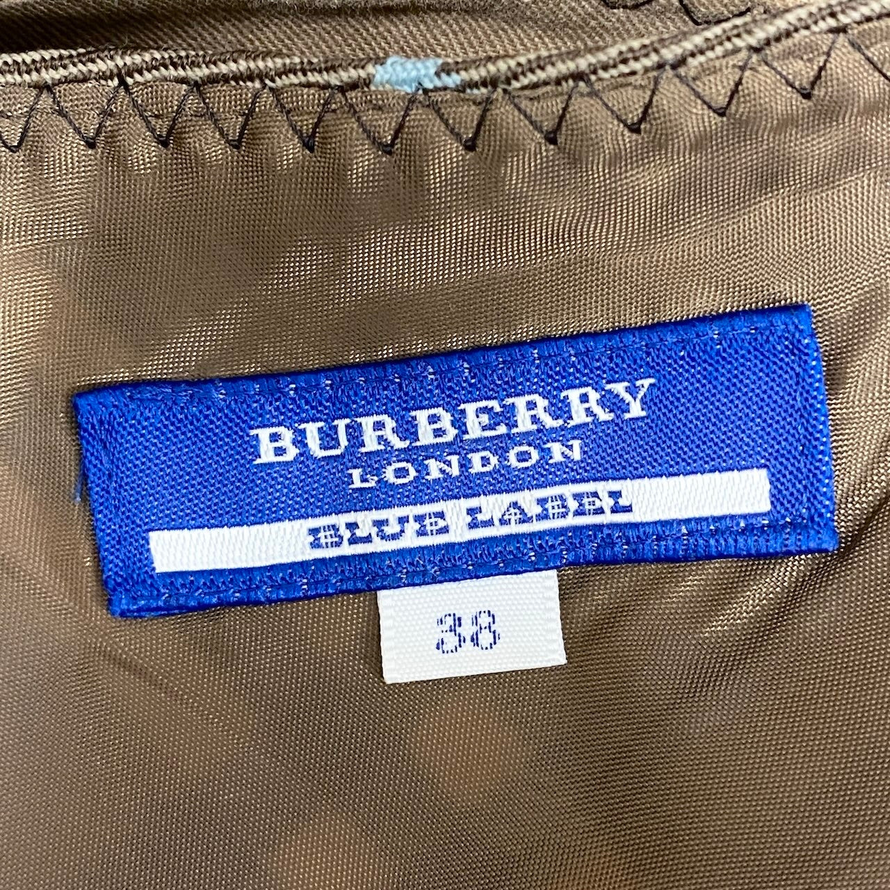 40e18 BURBERRY LONDON BLUE LABEL バーバリーロンドン ブルーレーベル ベルト付 膝丈スカート ノバチェック ウールスカート サイズ38 ブラウン系 レディース 女性用u02t